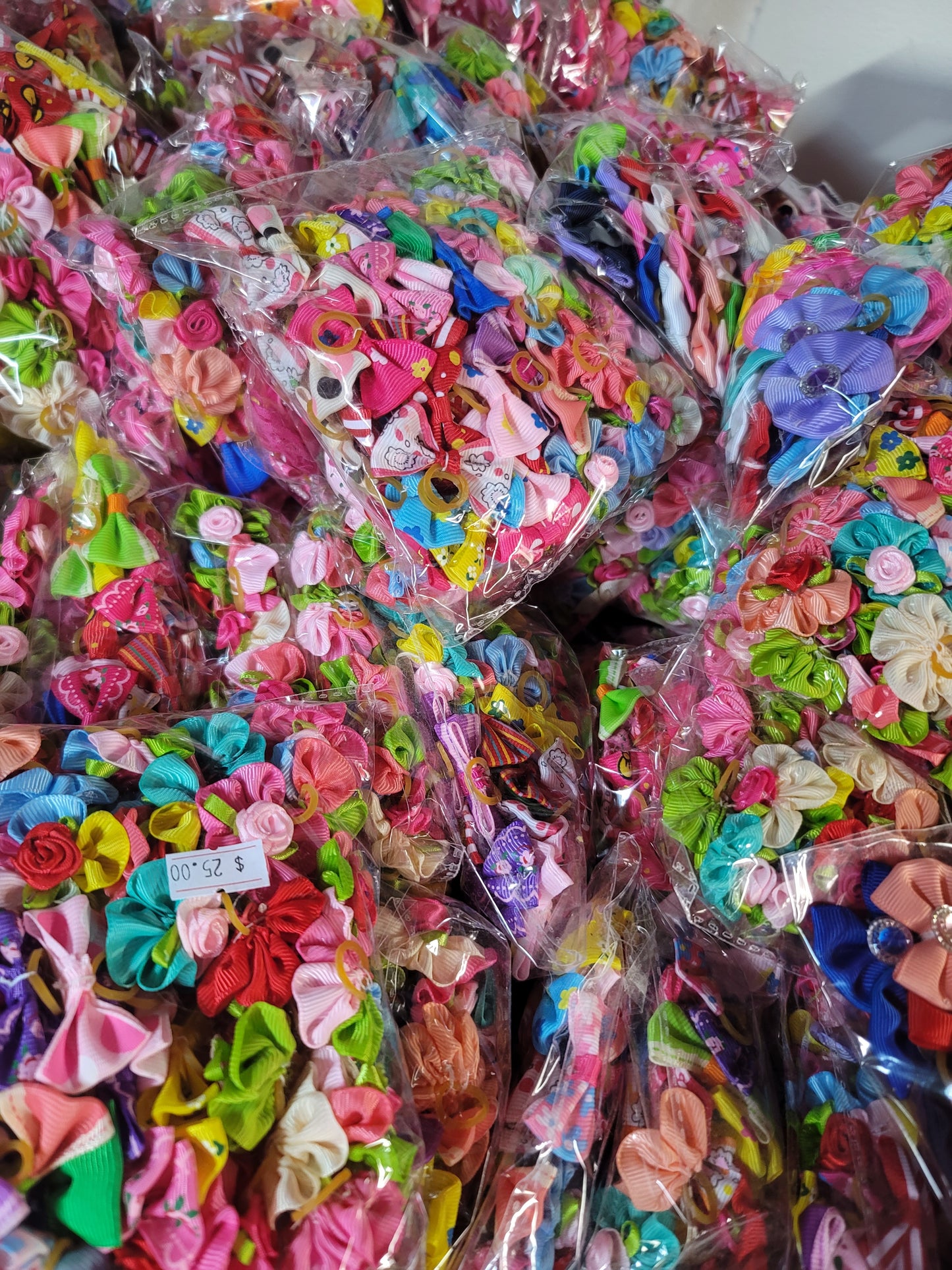 1.5" 100-bling pet hair bows