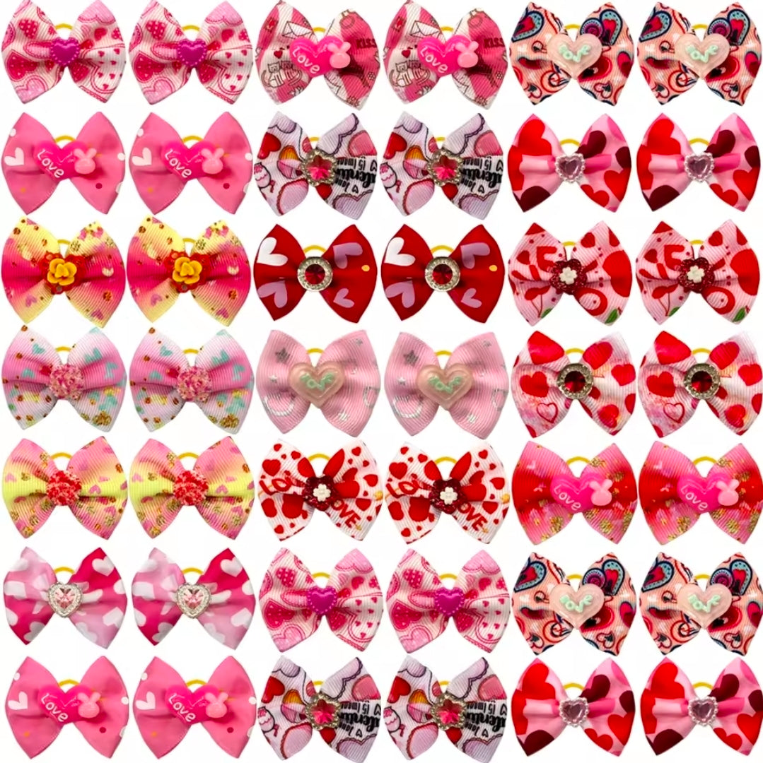 valentine bling center official groomer bows