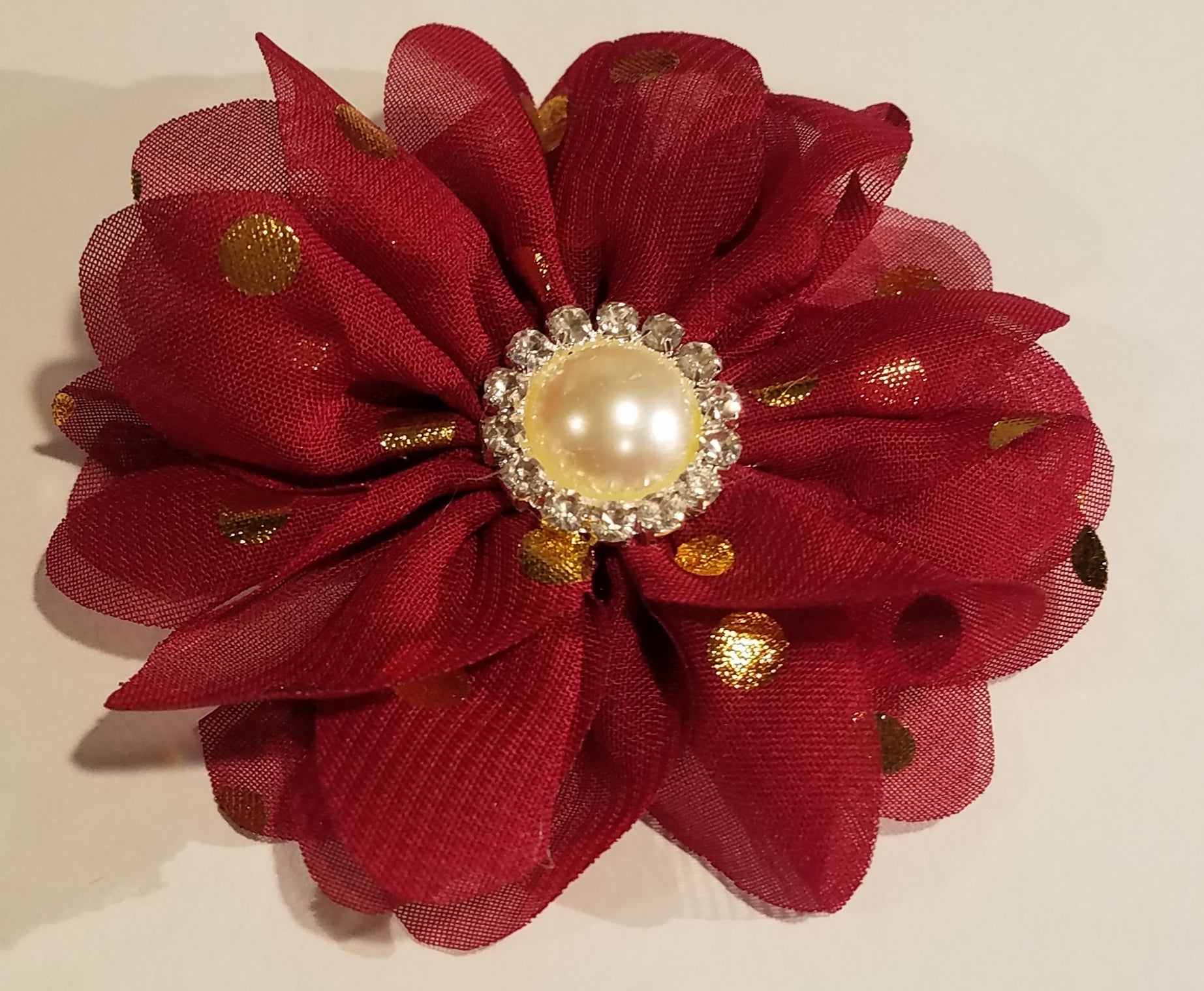 Bling with Gold Dots Flower Collar Accessory - Official Pet Boutique