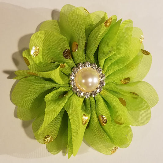 Bling with Gold Dots Flower Collar Accessory - Official Pet Boutique