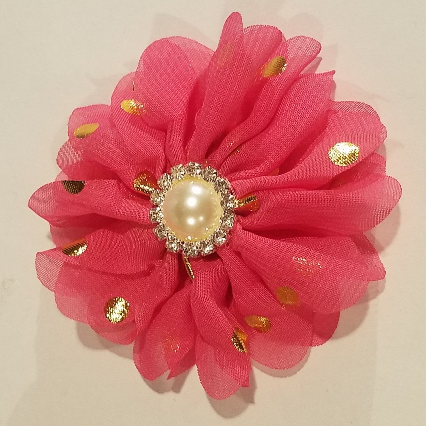 Bling with Gold Dots Flower Collar Accessory - Official Pet Boutique