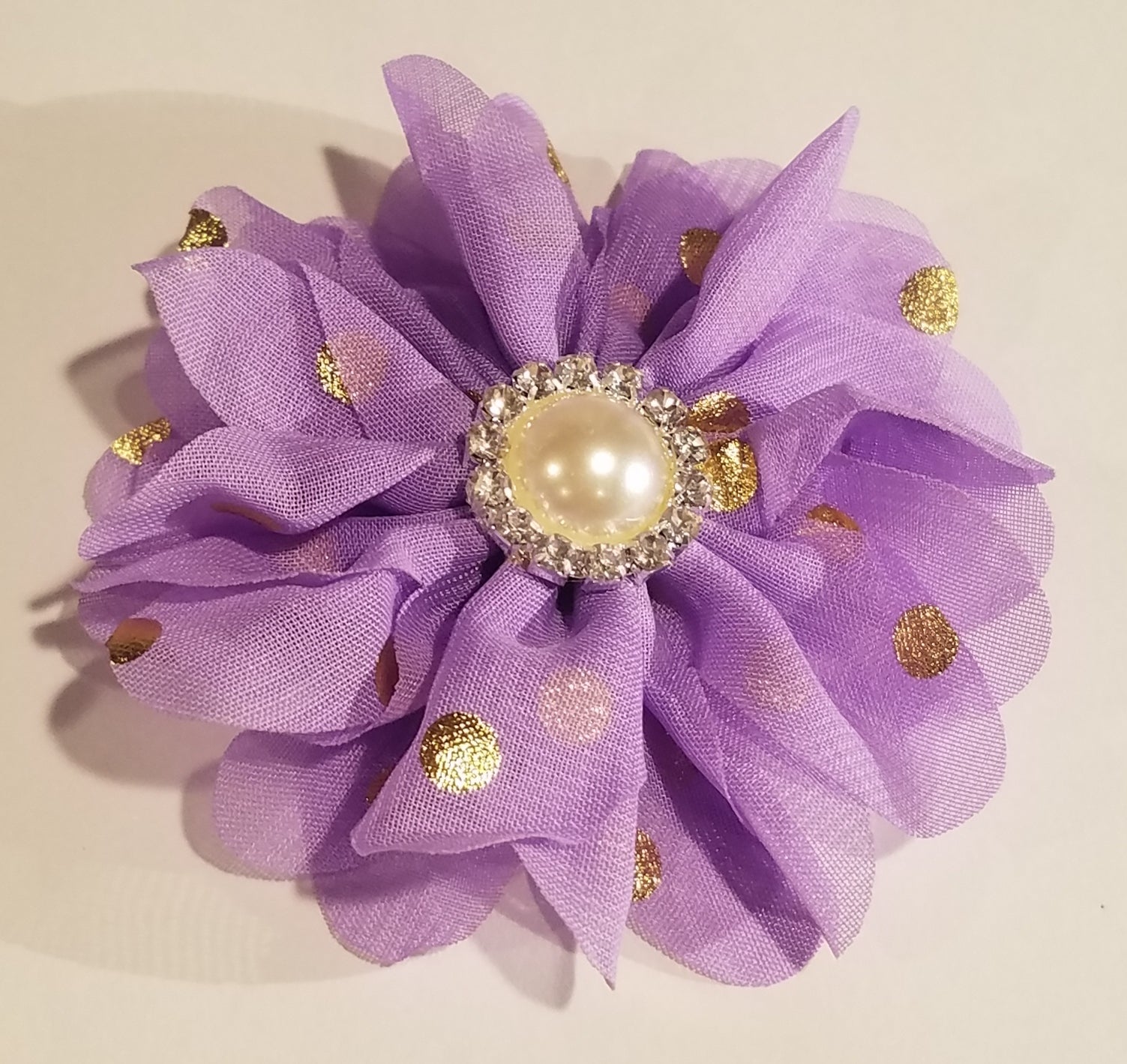 Bling with Gold Dots Flower Collar Accessory - Official Pet Boutique