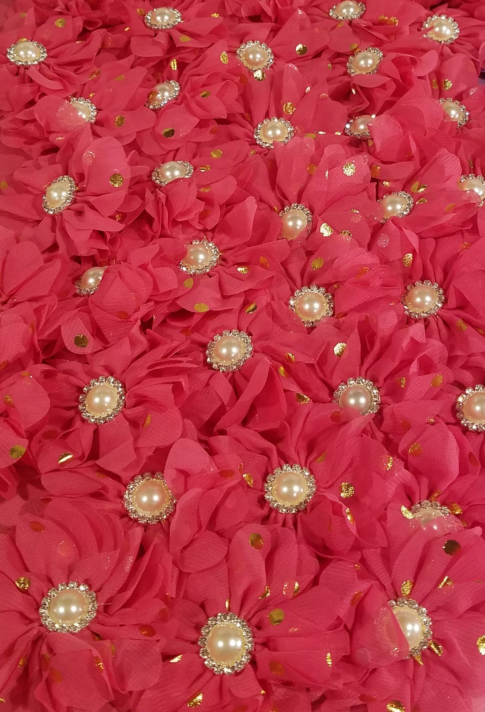 Bling with Gold Dots Flower Collar Accessory - Official Pet Boutique