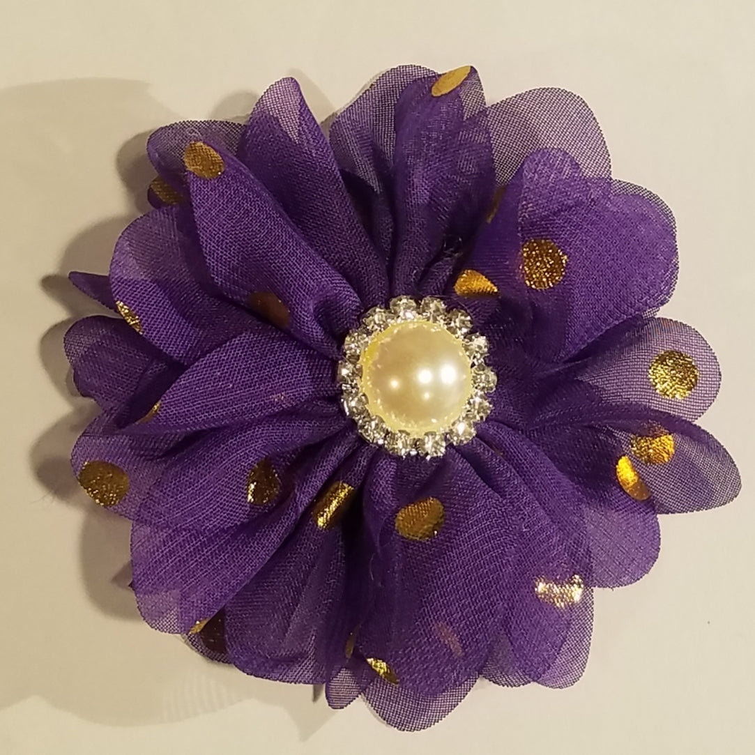 Bling with Gold Dots Flower Collar Accessory - Official Pet Boutique