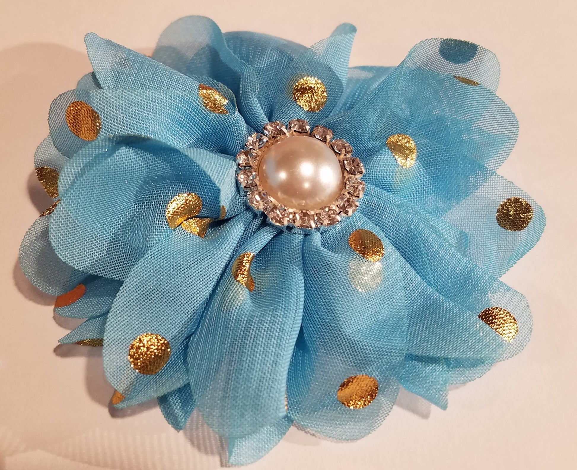 Bling with Gold Dots Flower Collar Accessory - Official Pet Boutique