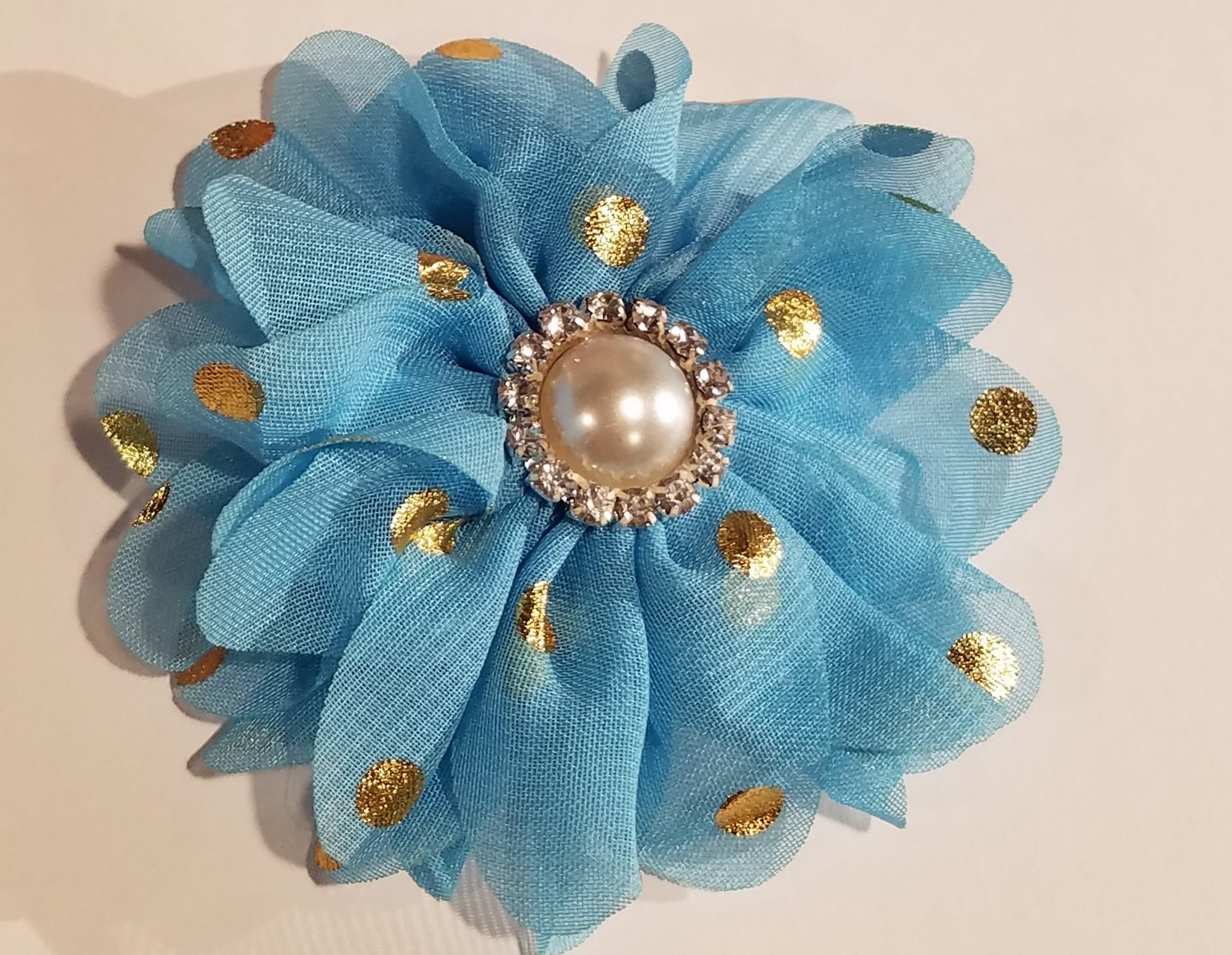 Bling with Gold Dots Flower Collar Accessory - Official Pet Boutique