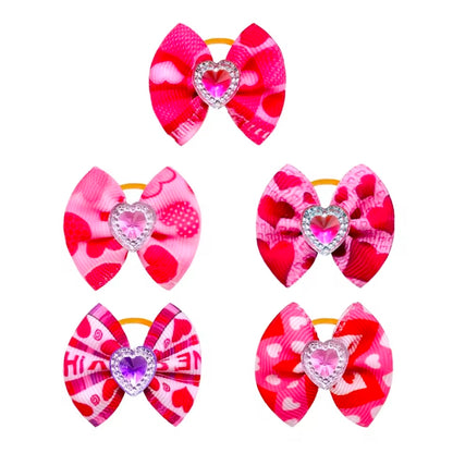 Valentine Pink & Purple Bling Official Groomer Bows