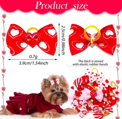 Valentine Reds Bling Official Groomer Bows