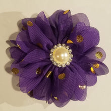 Load image into Gallery viewer, Bling with Gold Dots Flower Collar Accessory - Official Pet Boutique
