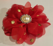 Load image into Gallery viewer, Bling with Gold Dots Flower Collar Accessory - Official Pet Boutique
