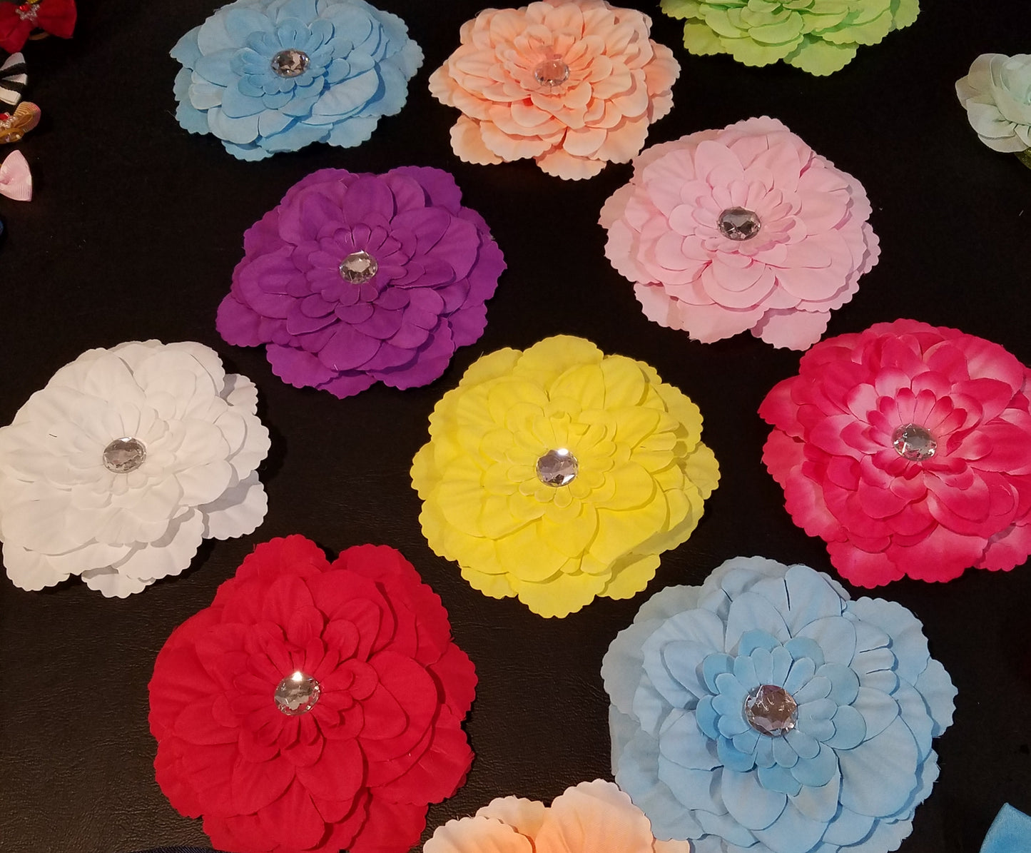 4" collar flower accessory (5 pieces per pack, various colors) - official pet boutique