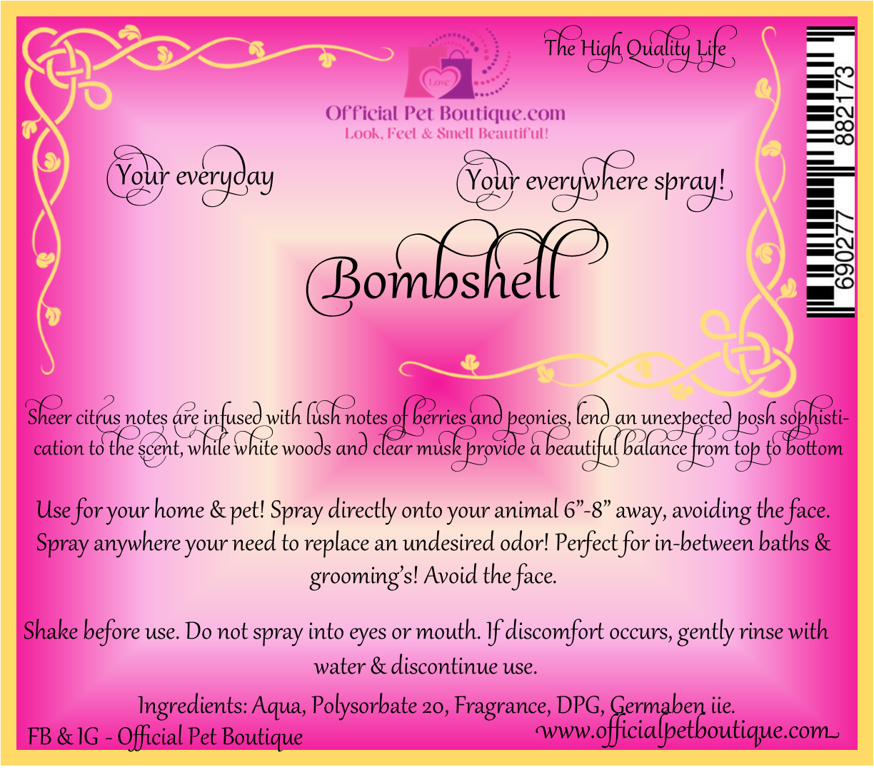 bombshell fragrance for dogs